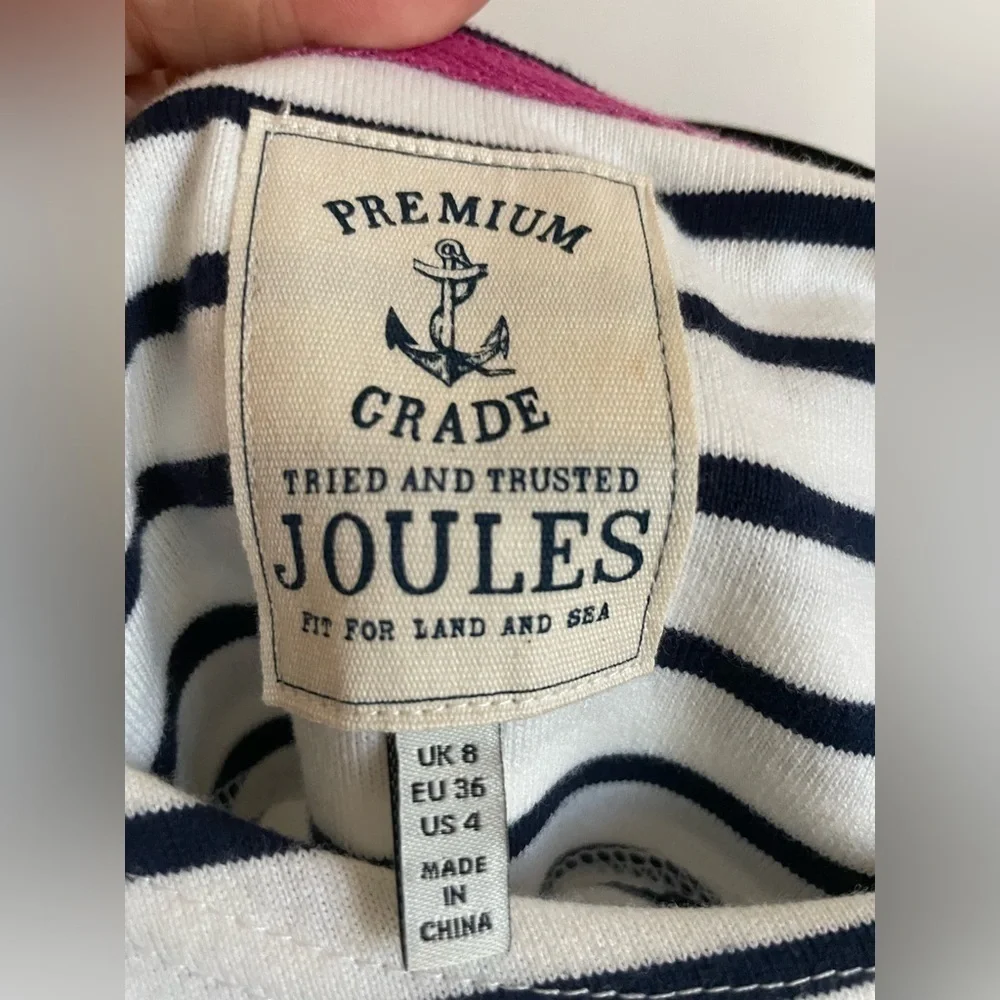 Joules‎ White striped dress size 4